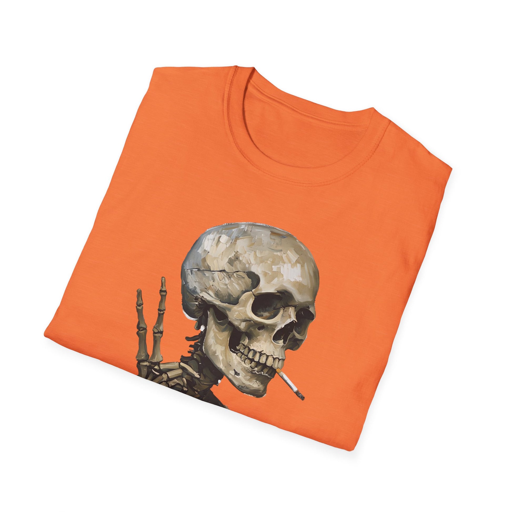 Skeleton Smoking Cigarette Peace Sign Shirt