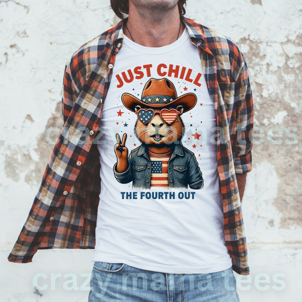 Just Chill the Fourth Out Shirt, Capybara 4th of July Shirt