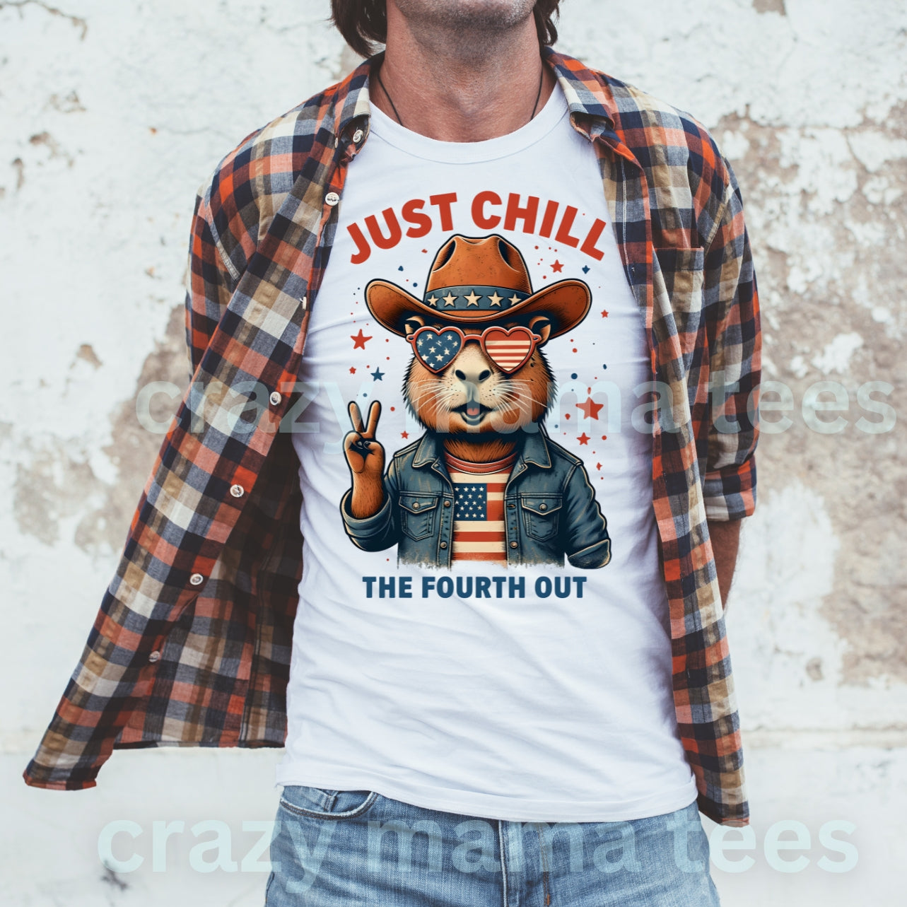 Just Chill the Fourth Out Shirt, Capybara 4th of July Shirt