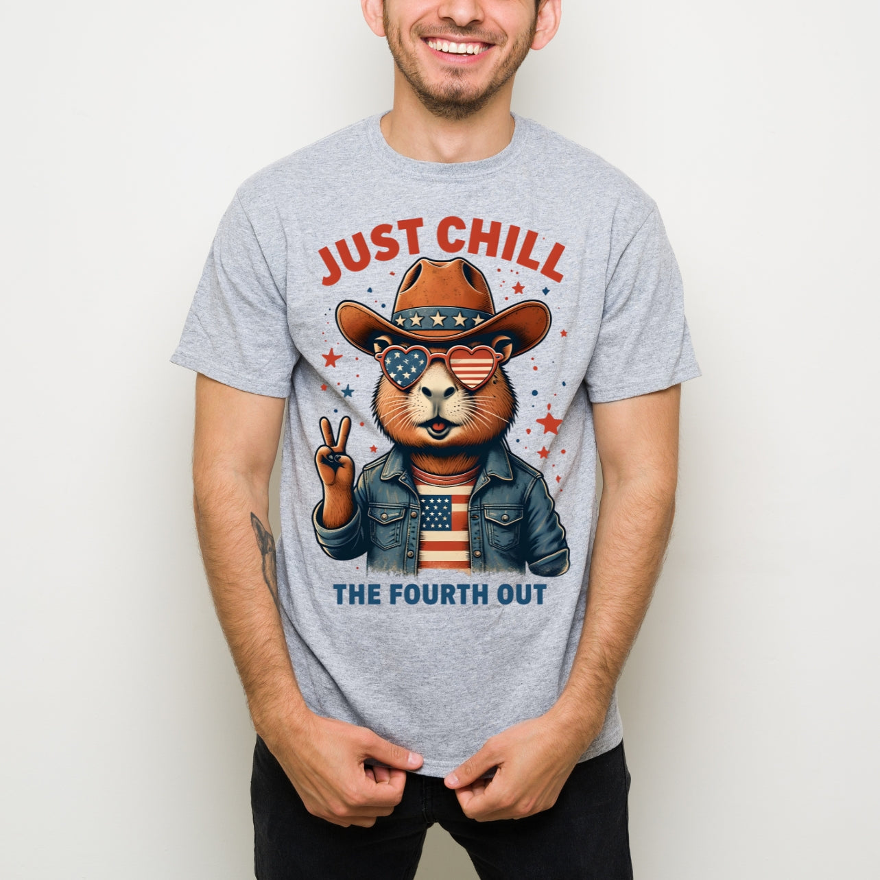 Just Chill the Fourth Out Shirt, Capybara 4th of July Shirt