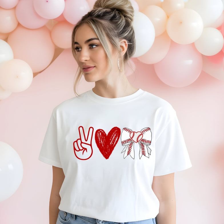 Peace Love Baseball Shirt
