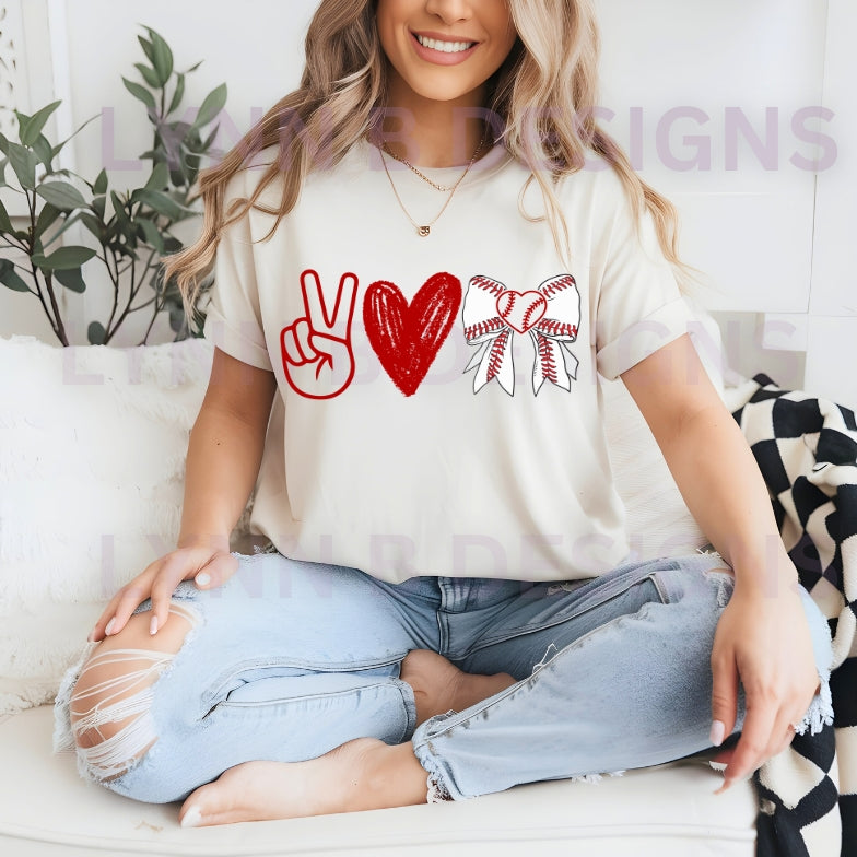 Peace Love Baseball Shirt