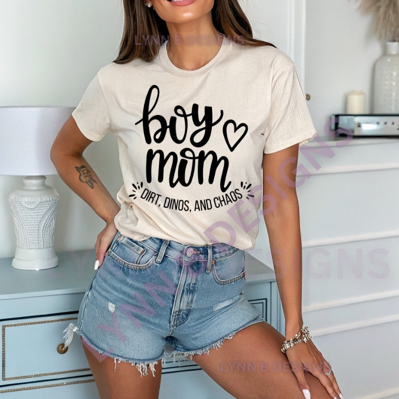 Boy Mom Shirt Dirt Dinos Chaos
