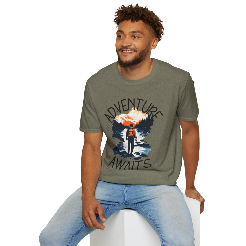Adventure Awaits Shirt Hiking Mountain Climbing