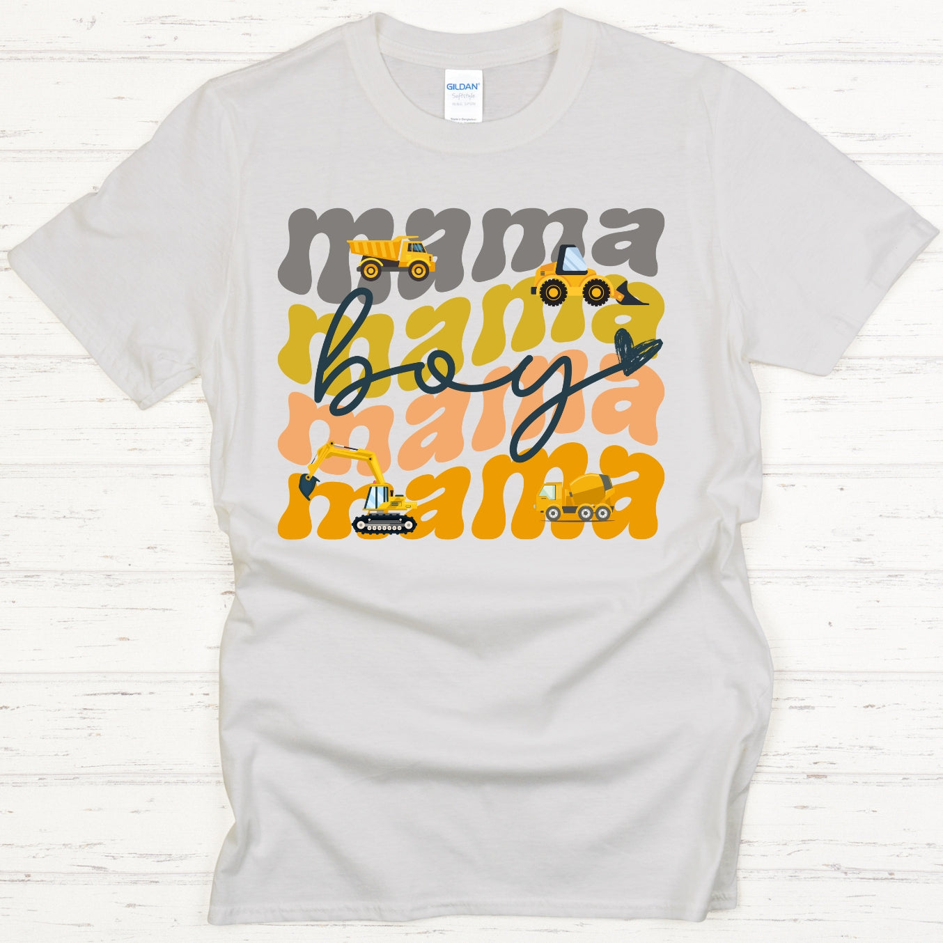 Boy Mama Shirt Construction Trucks