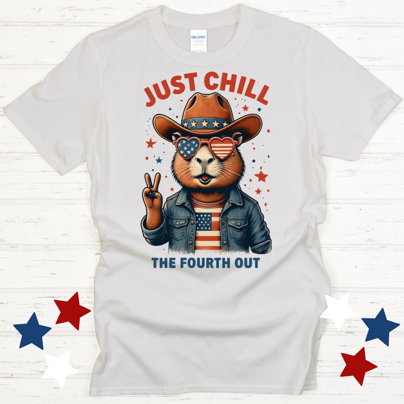 Just Chill the Fourth Out Shirt, Capybara 4th of July Shirt